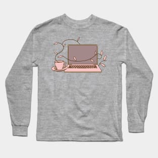 laptop and cup Long Sleeve T-Shirt